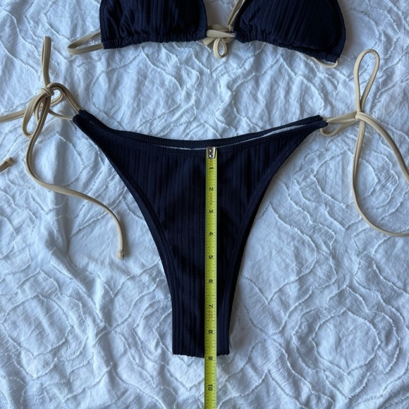 SHEIN Navy with Tan String and Tie-Dye Pink and Purple Bikini Bundle of 2 - Picture 11 of 13